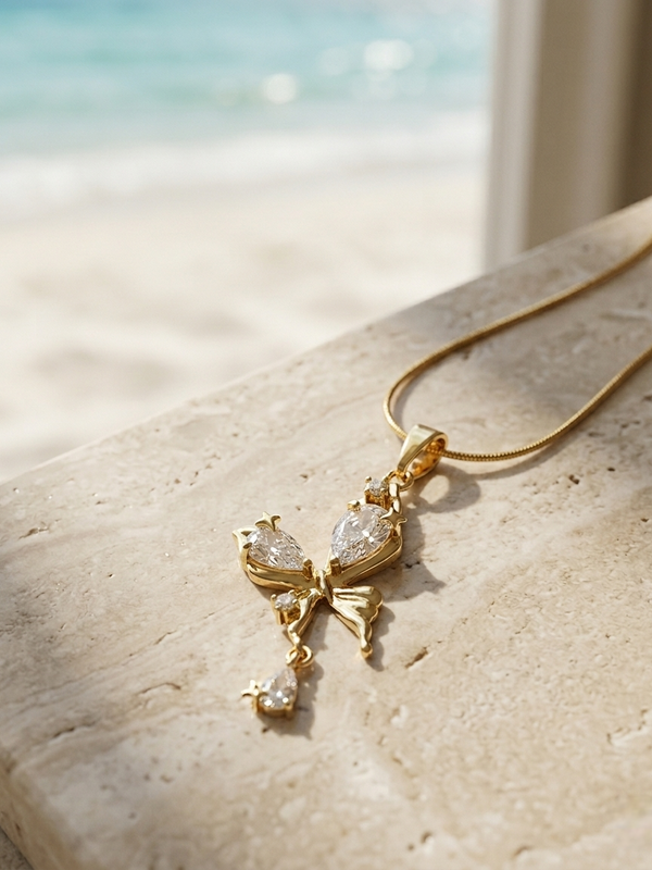 Crystal Wings Necklace | Gold-Plated Stainless Steel – KZ88123148