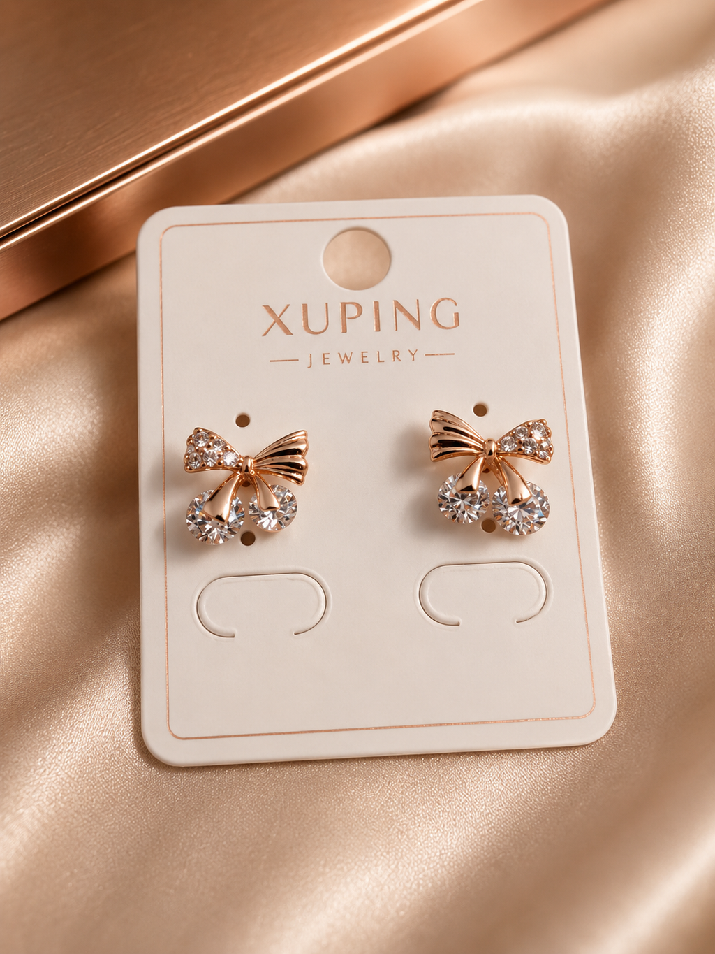 Crystal Bow Charm Earrings |  KZ88123190