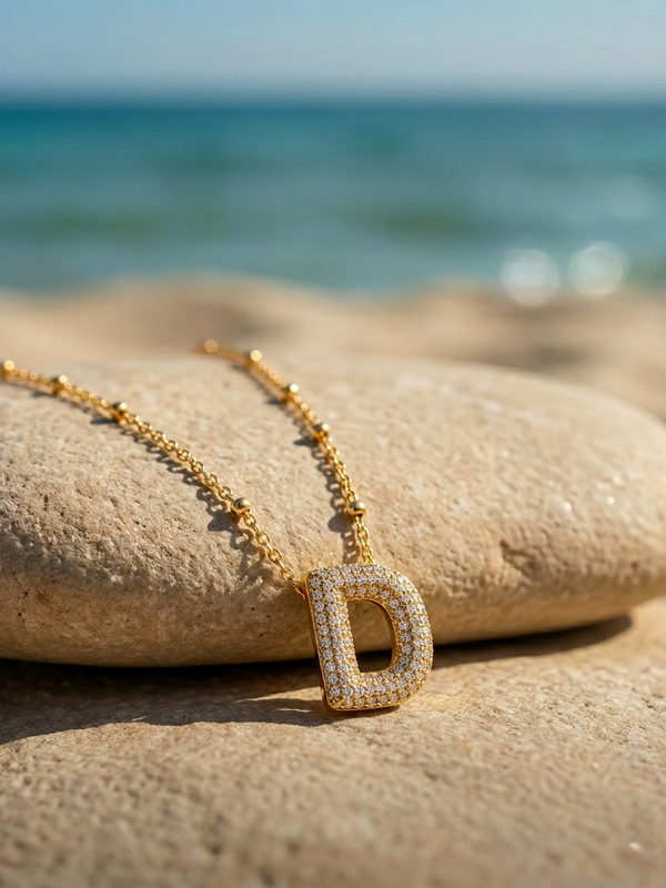D Pendant | Gold-Plated Stainless Steel – KZ88123135