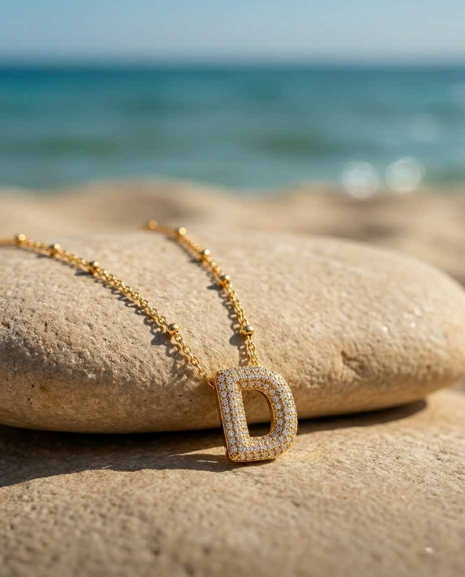 D Pendant | Gold-Plated Stainless Steel – KZ88123135