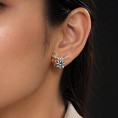 Diamond Bow Spark Earrings |  KZ88123191