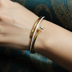 Diamond Curve Signature Kada | Gold-Plated Stainless Steel – KZ8812364
