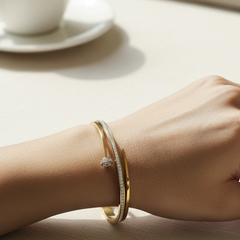 Diamond Curve Signature Kada | Gold-Plated Stainless Steel – KZ8812364