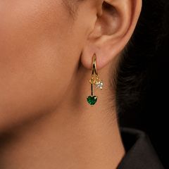 Emerald Heart Duo Hoops |  KZ88123196