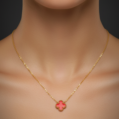 Clover Pendant & Studs Jewelry Set | Gold-Plated Stainless Steel  – KZ8812321