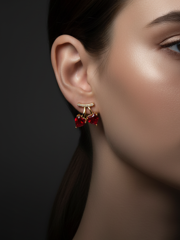 Cherry Kiss Earrings | Gold-Plated Stainless Steel  – KZ8812318