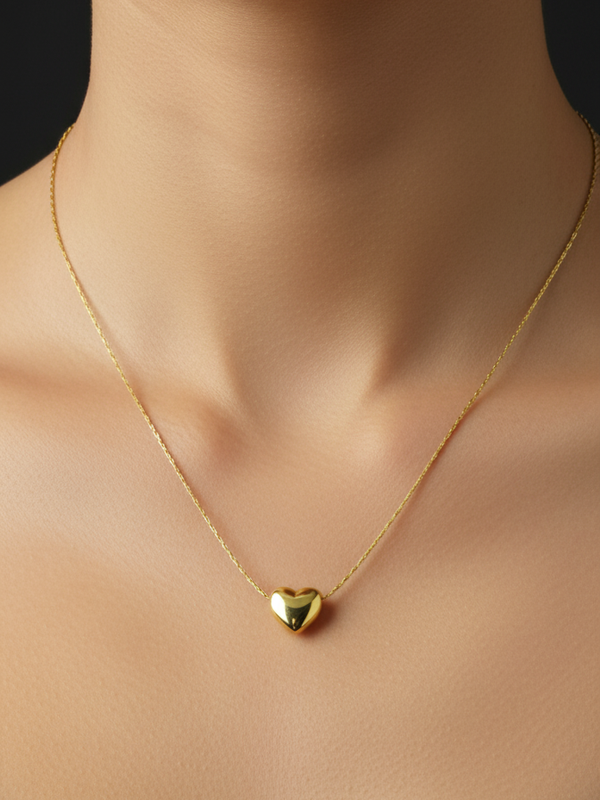 Minimal Heart Necklace | Gold-Plated Stainless Steel- KZ8812307
