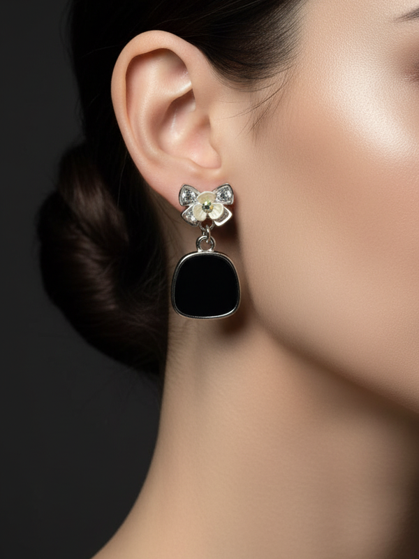 Midnight Bloom Earrings | Gold-Plated Stainless Steel – KZ8812317
