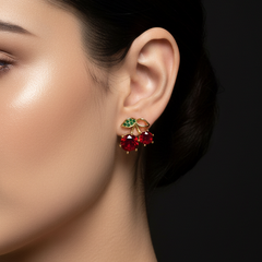 Scarlet Cherry Earrings | Gold-Plated Stainless Steel  – KZ8812315