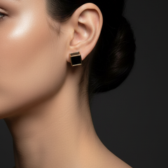 Imperial Black Box Studs | Gold-Plated Stainless Steel – KZ8812337