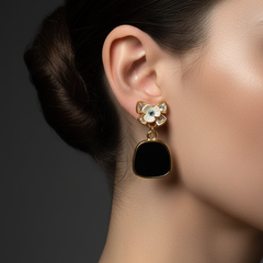 Midnight Bloom Earrings | Gold-Plated Stainless Steel – KZ8812317