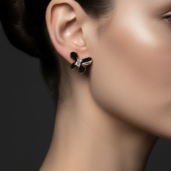 Black Butterfly Petal Studs | Gold-Plated Stainless Steel  – KZ8812329