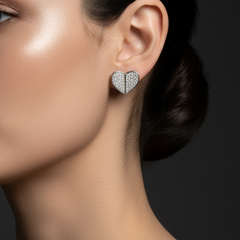 Diamond Split Heart Studs | Gold-Plated Stainless Steel – KZ8812331