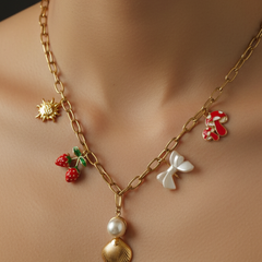 Coastal Cuties Charm Necklace | Gold-Plated Stainless Steel– KZ8812325