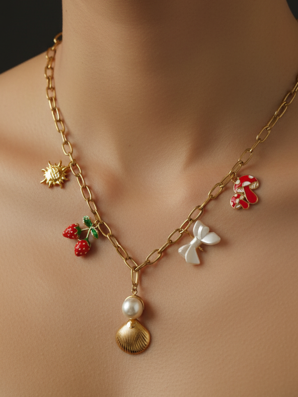 Coastal Cuties Charm Necklace | Gold-Plated Stainless Steel– KZ8812325
