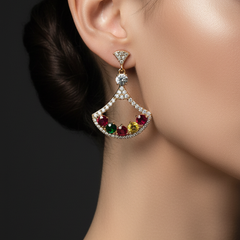 Aurora Royale Fan Drop Earrings | Gold-Plated Stainless Steel – KZ8812309
