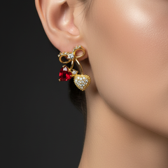 Love Ruby Knot Earrings | Gold-Plated Stainless Steel– KZ8812316