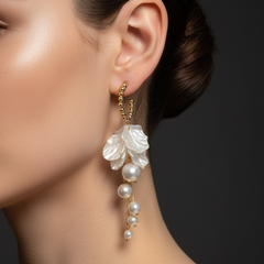 Ivory Leaf Drop Earrings | Gold-Plated Stainless Steel– KZ8812314