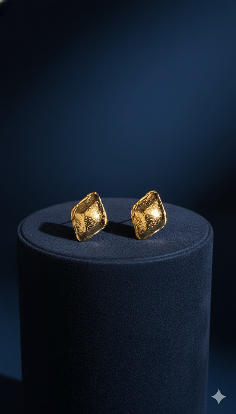 GoldCrush Stud Earrings | Gold-Plated Stainless Steel – KZ8812332
