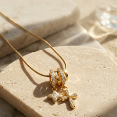 Golden Angel Charm Necklace | Gold-Plated Stainless Steel – KZ88123158