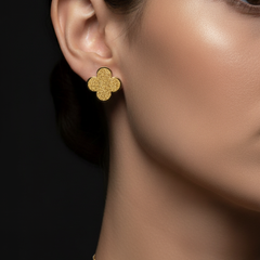 Golden Clover Sparkle Jewelry Set | Gold-Plated Stainless Steel – KZ8812350