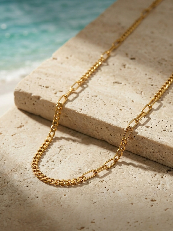 Golden Drift Necklace | Gold-Plated Stainless Steel – KZ88123155