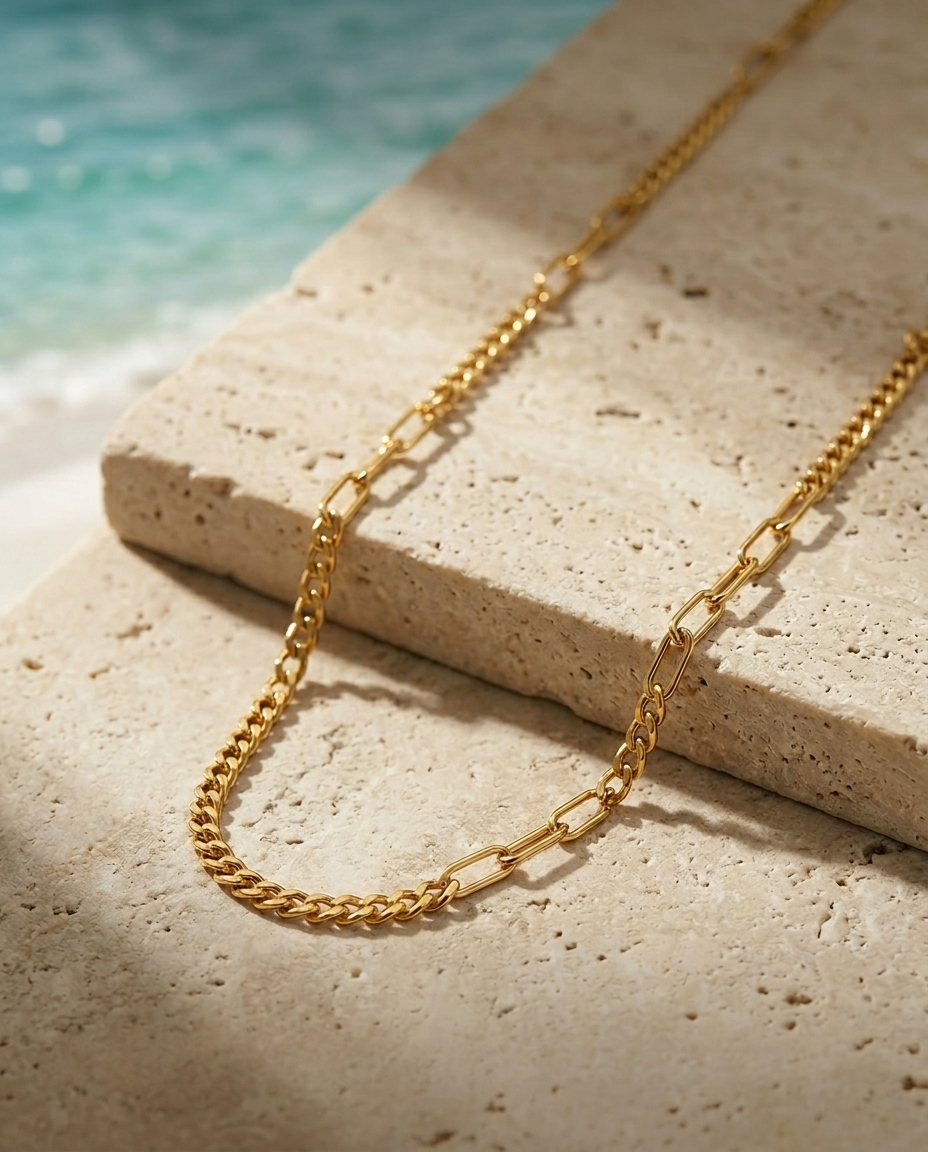 Golden Drift Necklace | Gold-Plated Stainless Steel – KZ88123155
