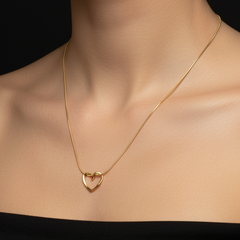 Golden Eternal Heart Necklace | Gold-Plated Stainless Steel – KZ8812351
