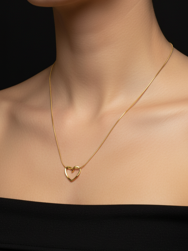 Golden Eternal Heart Necklace | Gold-Plated Stainless Steel – KZ8812351