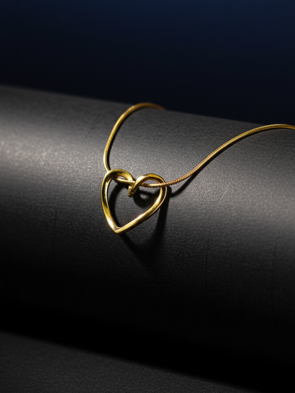 Golden Eternal Heart Necklace | Gold-Plated Stainless Steel – KZ8812351