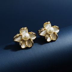 Golden Flower Pearlette | Gold-Plated Stainless Steel – KZ8812333