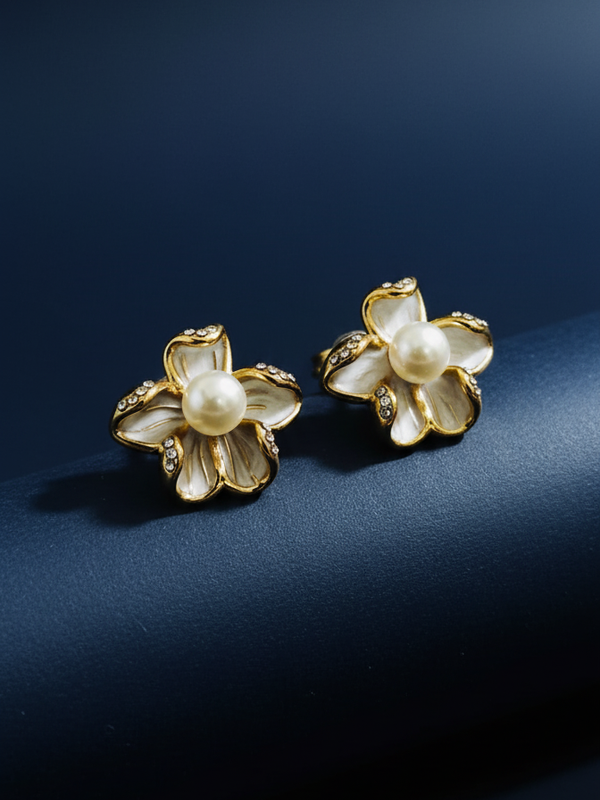 Golden Flower Pearlette | Gold-Plated Stainless Steel – KZ8812333