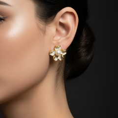 Golden Flower Pearlette | Gold-Plated Stainless Steel – KZ8812333