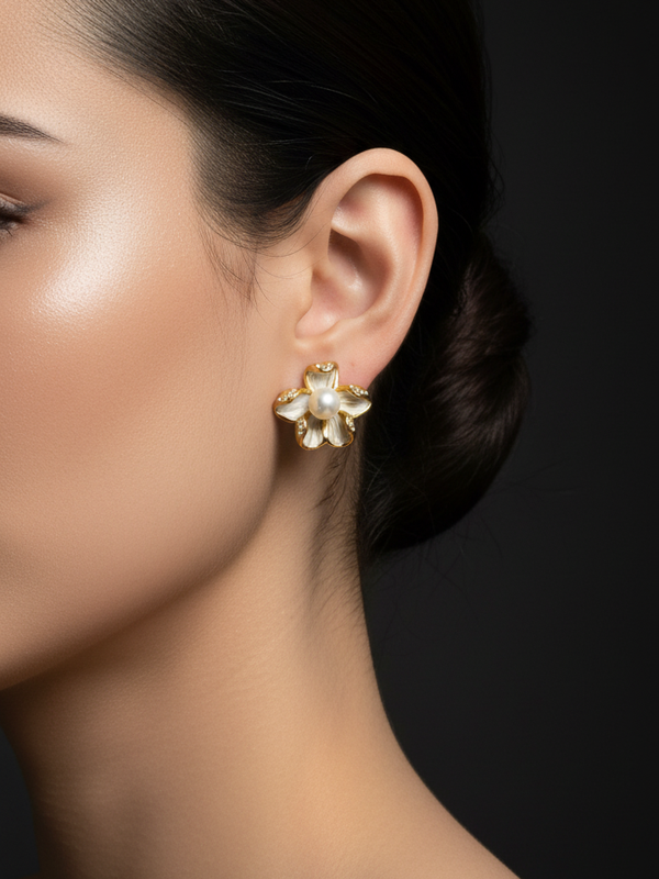 Golden Flower Pearlette | Gold-Plated Stainless Steel – KZ8812333