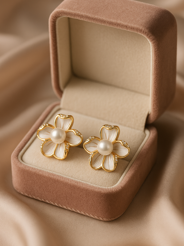 Golden Flower Pearlette | Gold-Plated Stainless Steel – KZ8812333