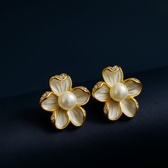 Golden Flower Pearlette | Gold-Plated Stainless Steel – KZ8812333