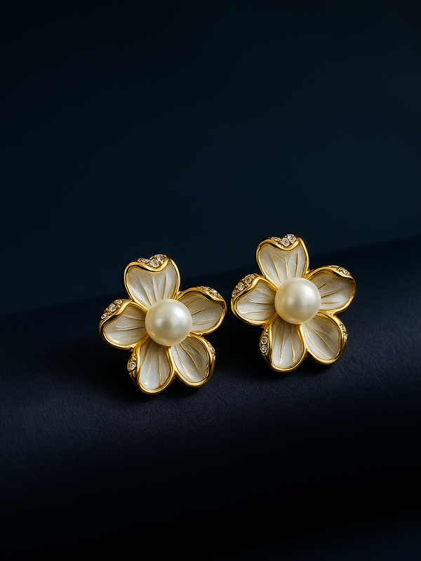 Golden Flower Pearlette | Gold-Plated Stainless Steel – KZ8812333