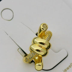 Golden Knot Statement Ring | Adjustable Gold-Plated Stainless Steel–KZ8812395