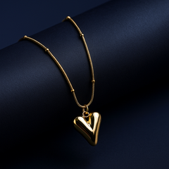 Golden Melted Heart Pendant | Gold-Plated Stainless Steel– KZ8812352