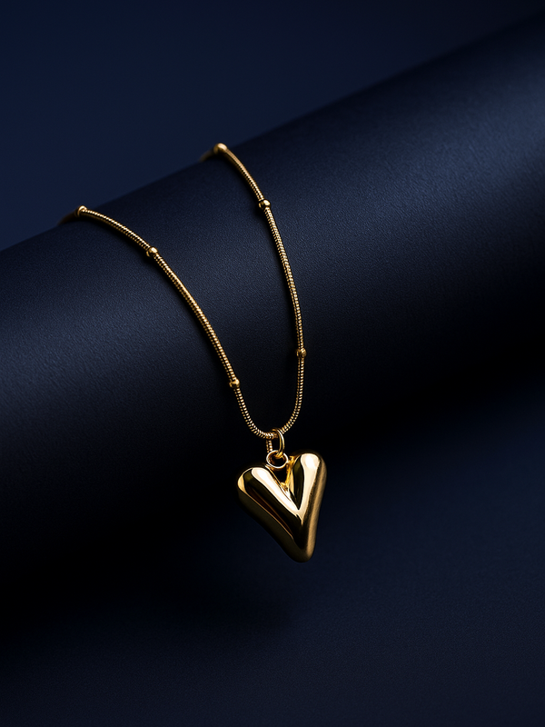 Golden Melted Heart Pendant | Gold-Plated Stainless Steel– KZ8812352