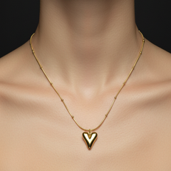 Golden Melted Heart Pendant | Gold-Plated Stainless Steel– KZ8812352
