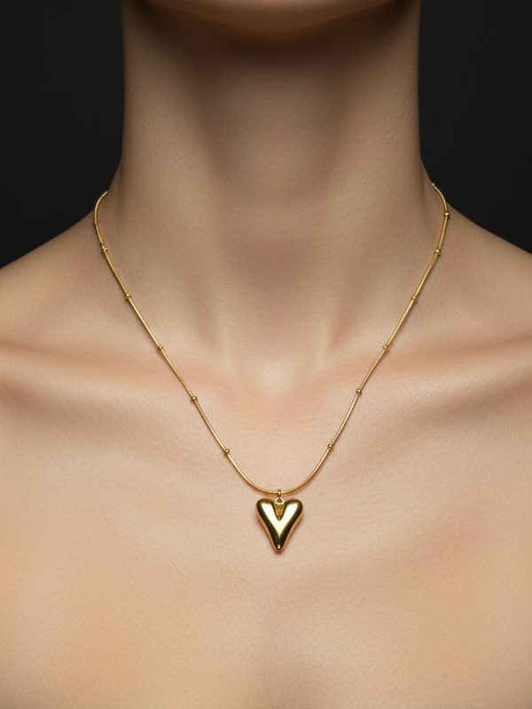 Golden Melted Heart Pendant | Gold-Plated Stainless Steel– KZ8812352