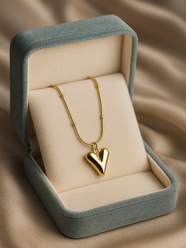 Golden Melted Heart Pendant | Gold-Plated Stainless Steel– KZ8812352