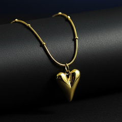 Golden Melted Heart Pendant | Gold-Plated Stainless Steel– KZ8812352