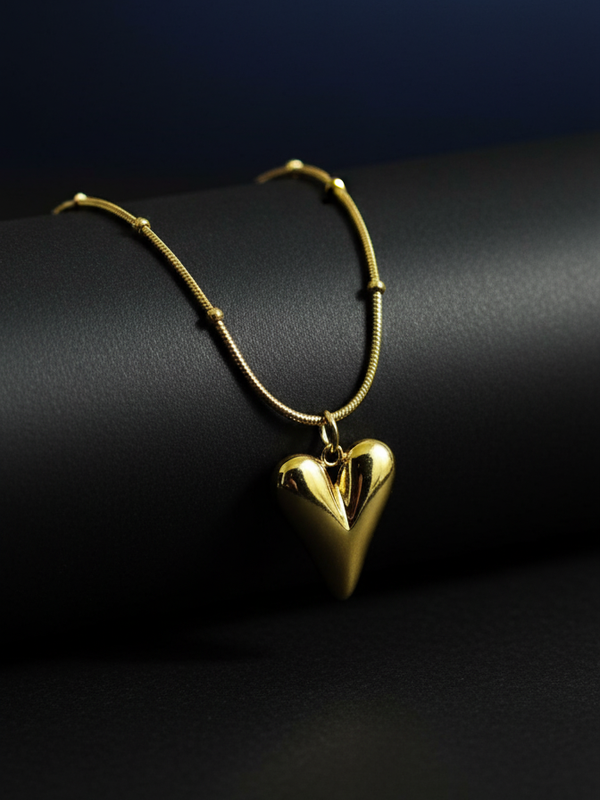 Golden Melted Heart Pendant | Gold-Plated Stainless Steel– KZ8812352
