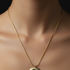Golden Orbit Pearl Pendant | Gold-Plated Stainless Steel – KZ8812353