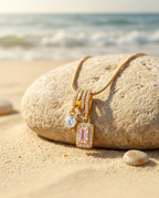 Golden Pink Charm Necklace | Gold-Plated Stainless Steel – KZ88123159