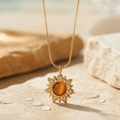 Golden Sun Goddess Vibe Necklace | Gold-Plated Stainless Steel – KZ88123151