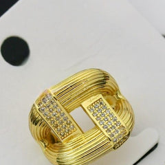 Golden Vogue Ring | Adjustable Gold-Plated Stainless Steel–KZ8812399