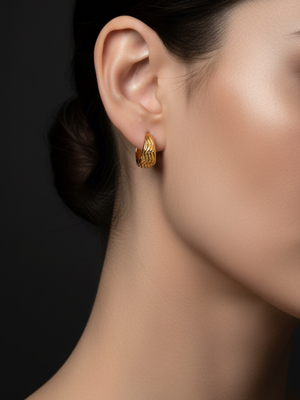 Golden Wave Mini Hoops | Gold-Plated Brass– KZ8812336